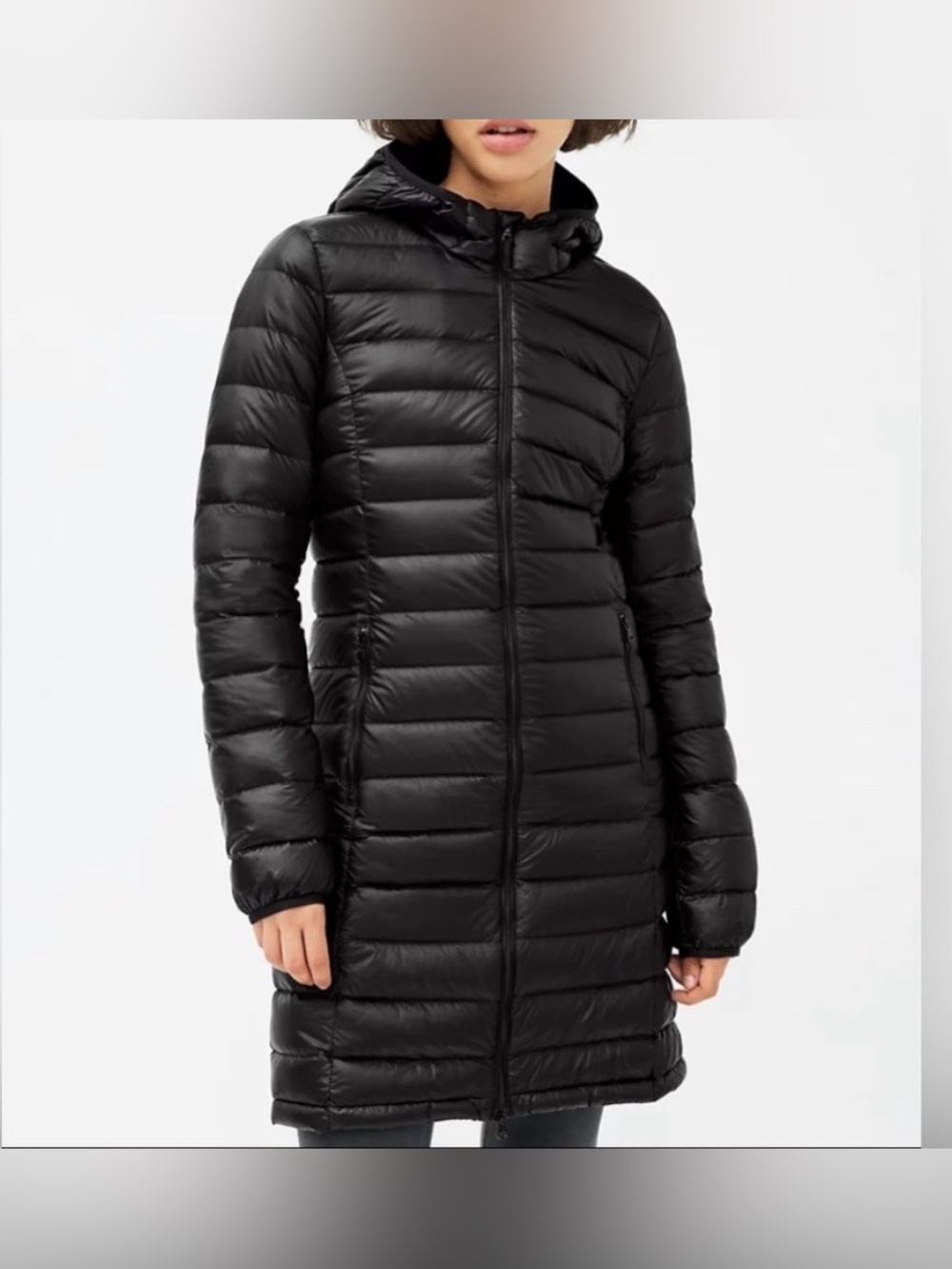 Aritzia Tna Bravura Goose Down Filled Packable Hooded Black Jacket